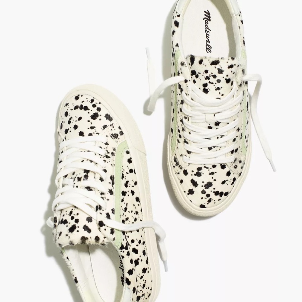 Madewell Sidewalk Low-Top Sneakers in Spatter-Painted Calf Hair